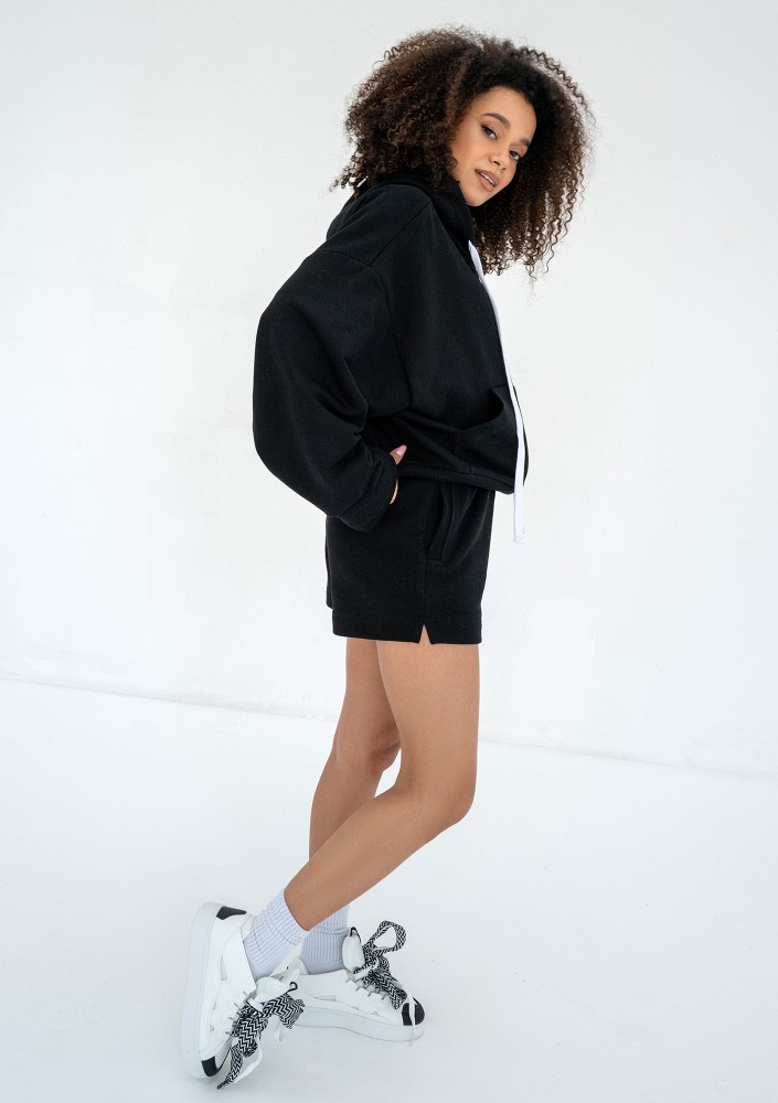 Bane - Black oversize zipped hoodie