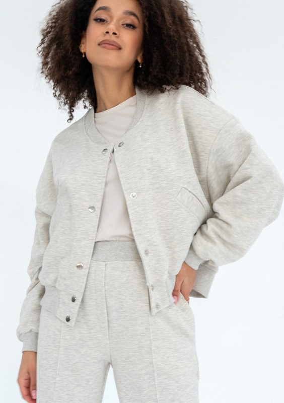 Club - Bawełniana bluza typu bomber Grey Melange