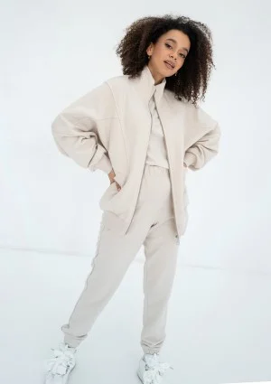 Based - Rozpinana bluza oversize ze stójką Coconut