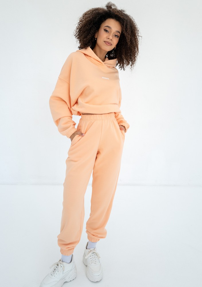 Icon - Bluza z kapturem i ściągaczem Peach Fuzz