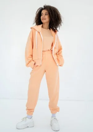 Bane - Peach fuzz orange oversize zipped hoodie