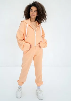 Bane - Rozpinana bluza oversize z kapturem Peach Fuzz