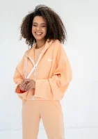 Bane - Peach fuzz orange oversize zipped hoodie