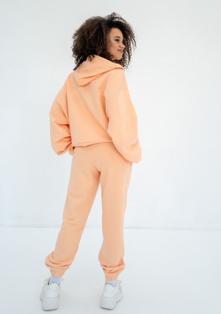Bane - Rozpinana bluza oversize z kapturem Peach Fuzz