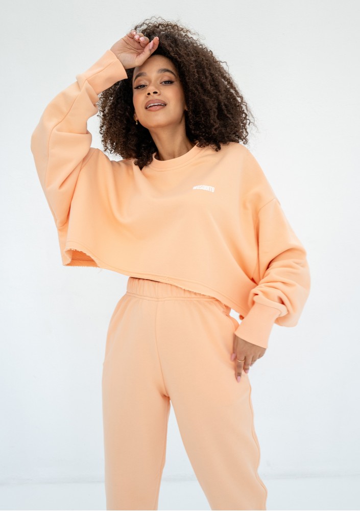 Shore Crop - Peach fuzz orange crop oversize sweatshirt