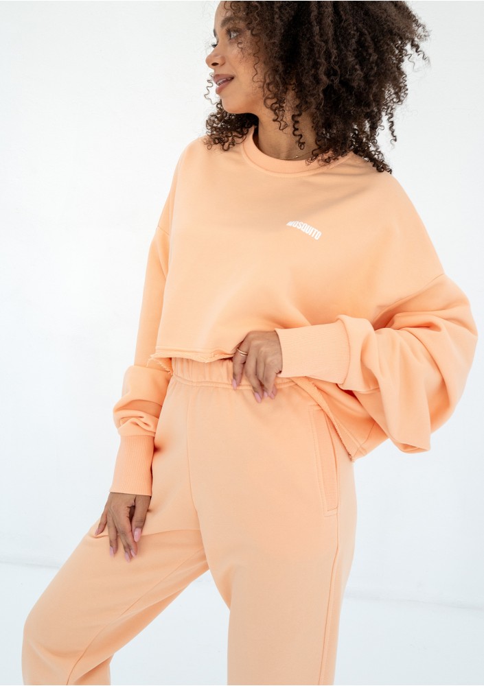 Shore Crop - Peach fuzz orange crop oversize sweatshirt