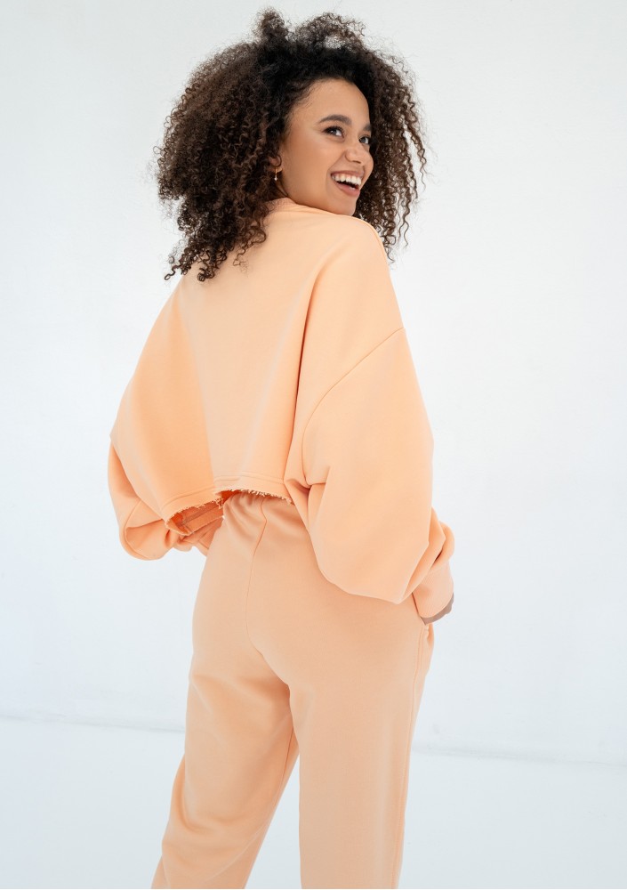 Shore Crop - Peach fuzz orange crop oversize sweatshirt