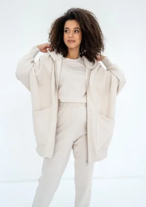 Amala - Coconut oversize zipped hoodie