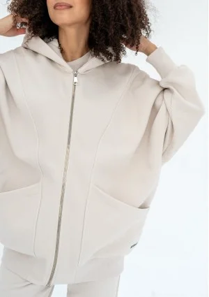 Amala - Coconut oversize zipped hoodie