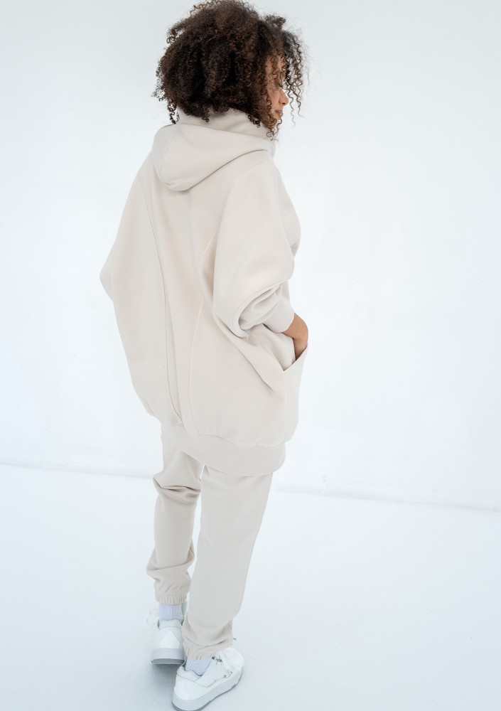 Amala - Coconut oversize zipped hoodie