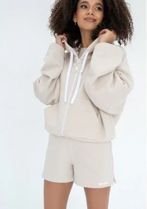 Bane - Rozpinana bluza oversize z kapturem Coconut