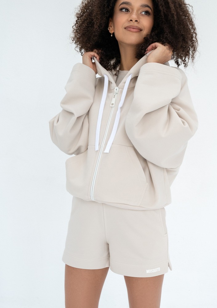 Bane - Rozpinana bluza oversize z kapturem Coconut