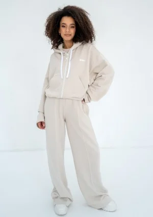 Bane - Rozpinana bluza oversize z kapturem Coconut