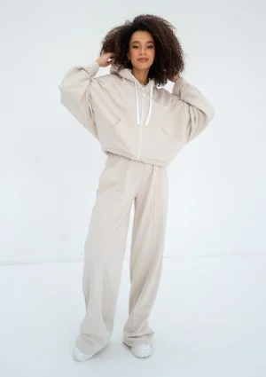 Bane - Rozpinana bluza oversize z kapturem Coconut