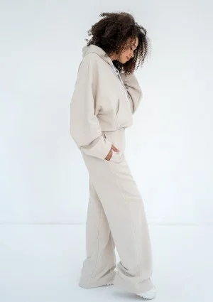 Bane - Rozpinana bluza oversize z kapturem Coconut