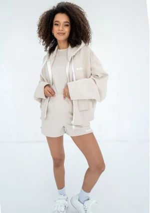 Bane - Rozpinana bluza oversize z kapturem Coconut
