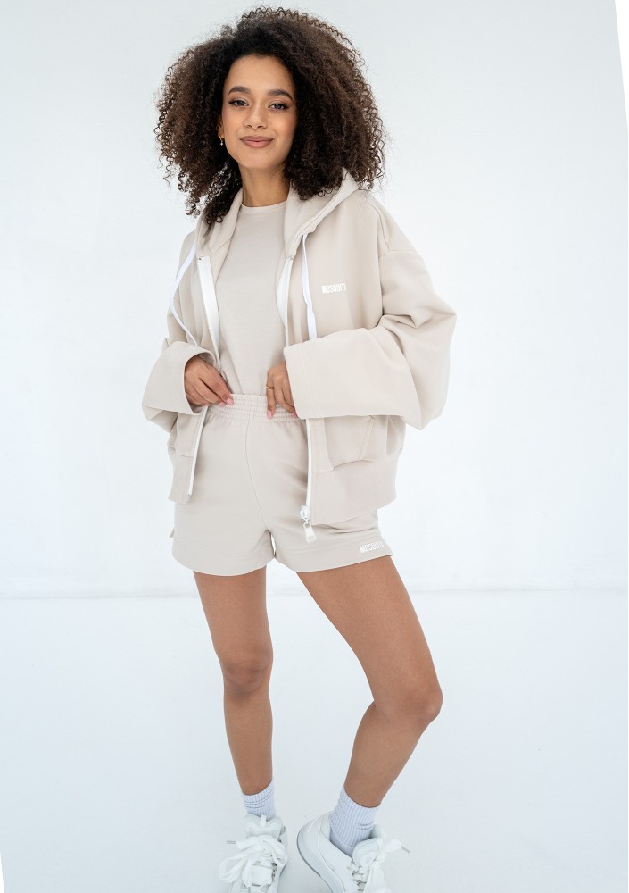 Bane - Coconut oversize zipped hoodie