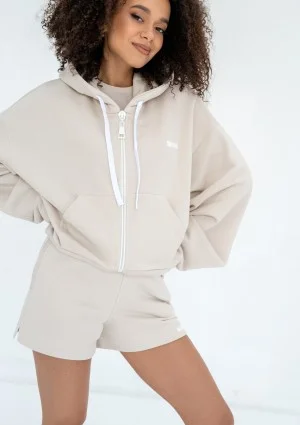 Bane - Rozpinana bluza oversize z kapturem Coconut