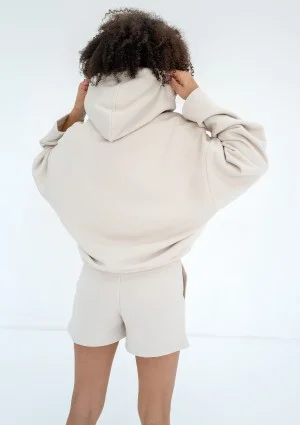 Bane - Rozpinana bluza oversize z kapturem Coconut