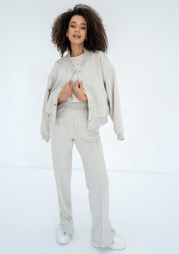 Club - Bawełniana bluza typu bomber Grey Melange