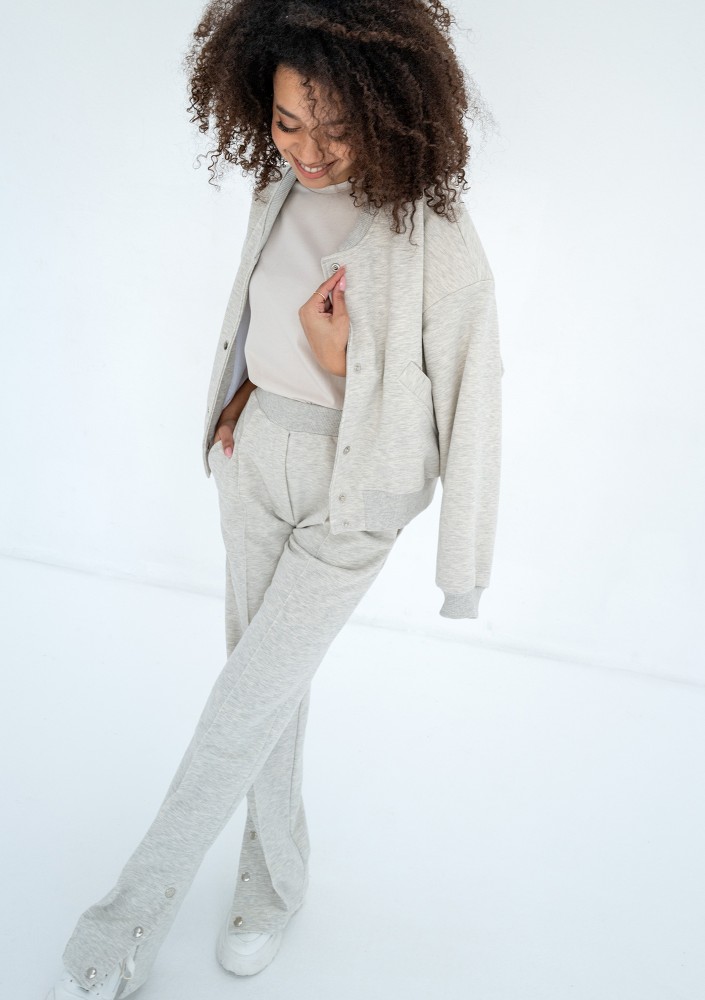 Club - Bawełniana bluza typu bomber Grey Melange