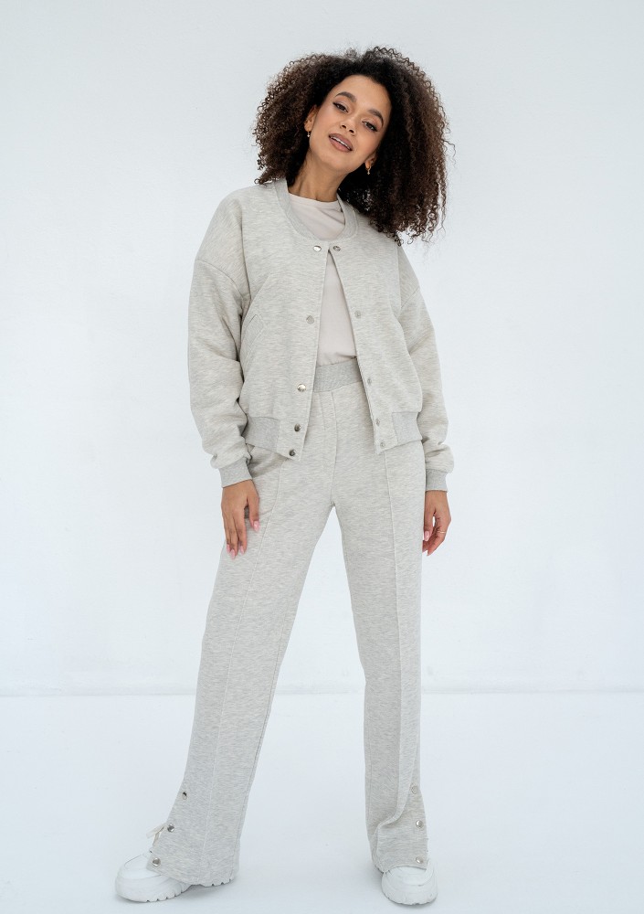 Club - Bawełniana bluza typu bomber Grey Melange