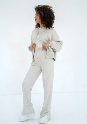 Club - Warm melange snap-buttoned sweatshirt