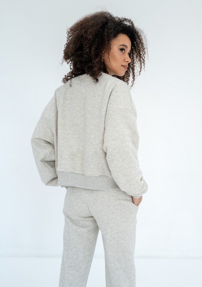 Club - Bawełniana bluza typu bomber Grey Melange