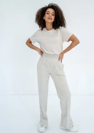 Club - Warm melange snap-buttoned sweatpants