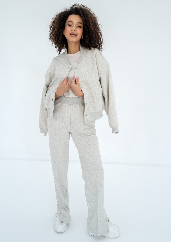 Club - Warm melange snap-buttoned sweatpants