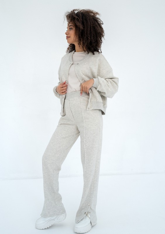 Club - Warm melange snap-buttoned sweatpants