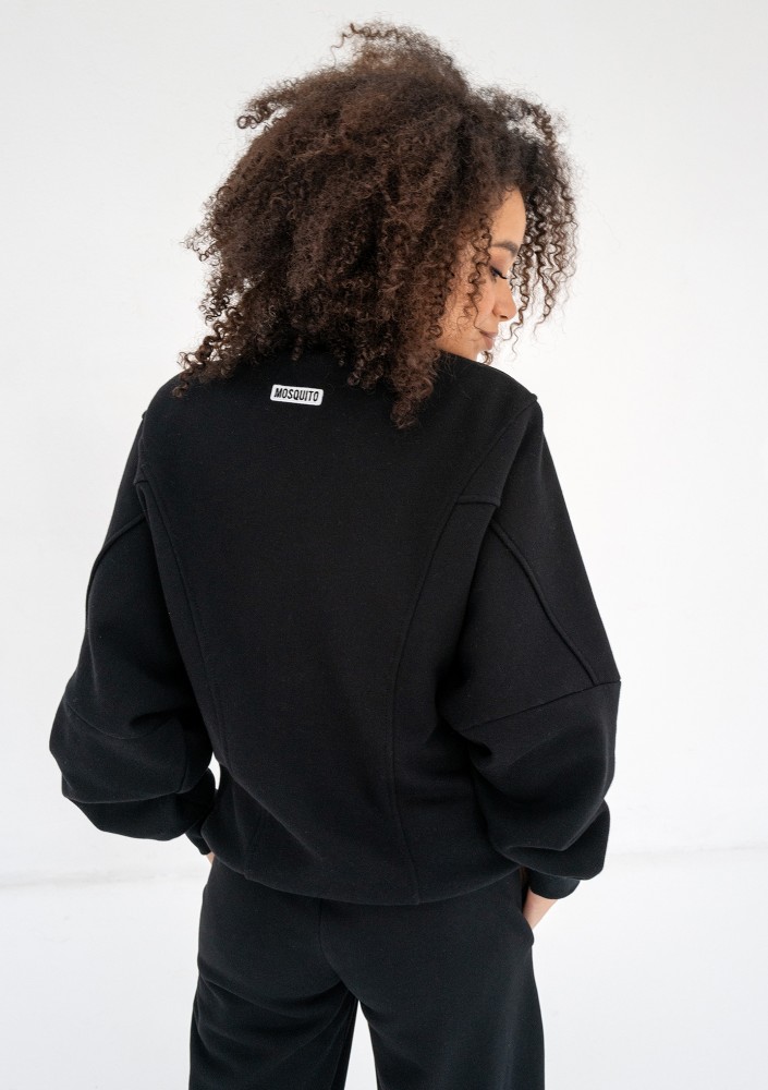 Based - Rozpinana bluza oversize ze stójką Black