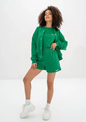 Club - Kelly green snap-buttoned sweatshirt