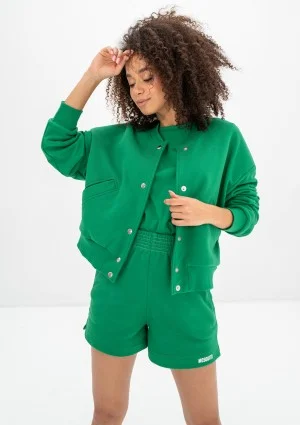 Club - Kelly green snap-buttoned sweatshirt