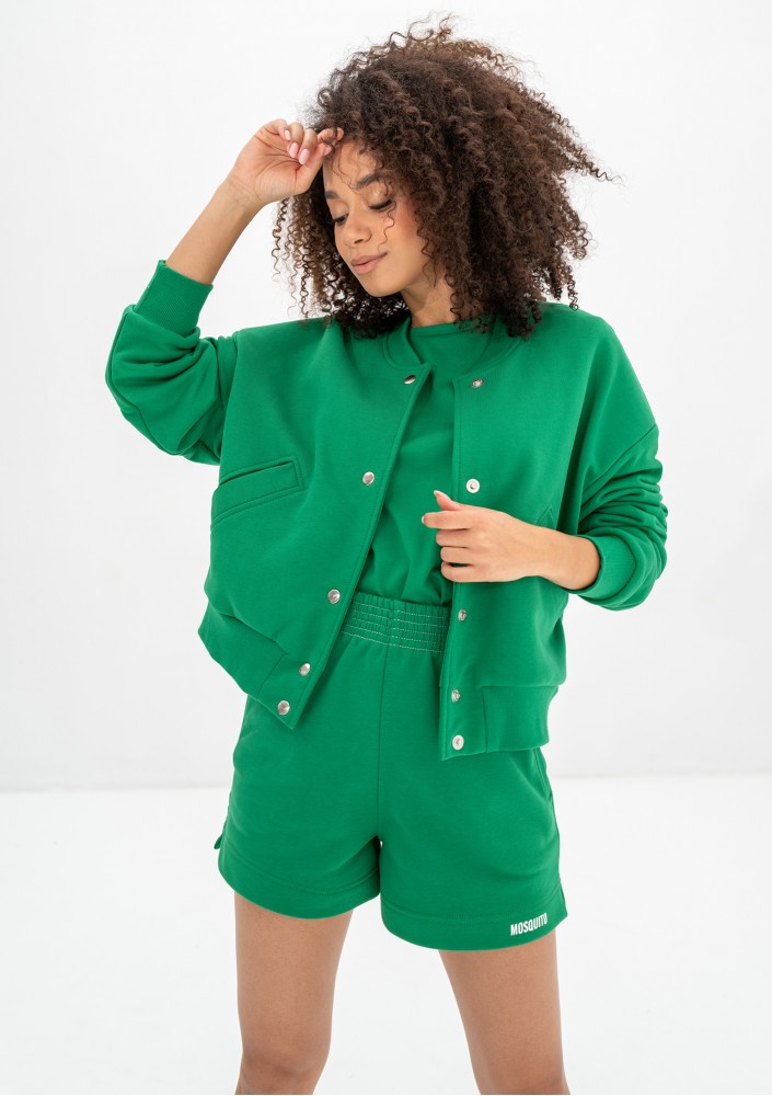 Club - Bawełniana bluza typu bomber Kelly Green