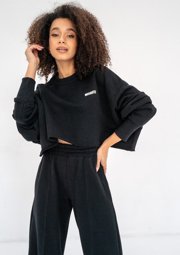 Shore Crop - Black crop oversize sweatshirt