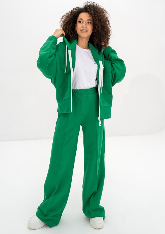 Bane - Rozpinana bluza oversize z kapturem Kelly Green