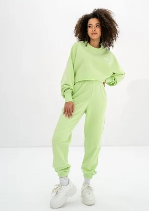 Shore Crop - Lime green crop oversize sweatshirt