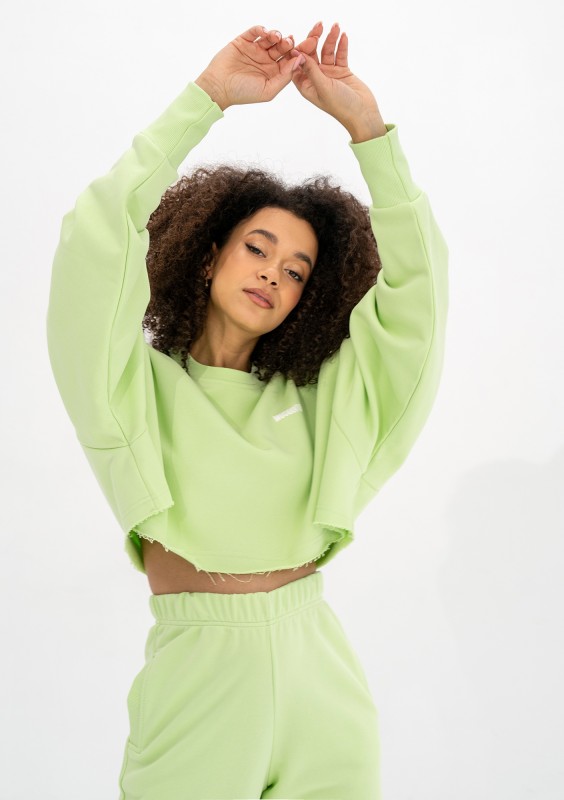Shore Crop - Lime green crop oversize sweatshirt