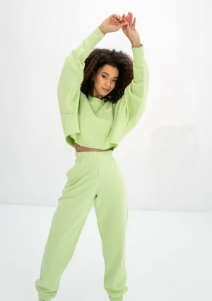 Shore Crop - Lime green crop oversize sweatshirt