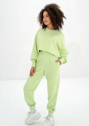 Shore Crop - Lime green crop oversize sweatshirt