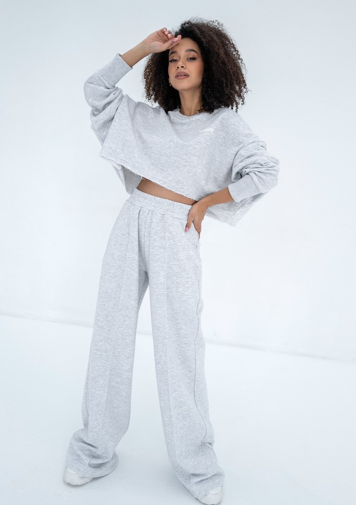 Shore Crop - Light melange crop oversize sweatshirt