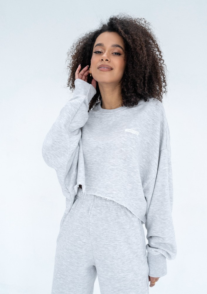 Shore Crop - Light melange crop oversize sweatshirt