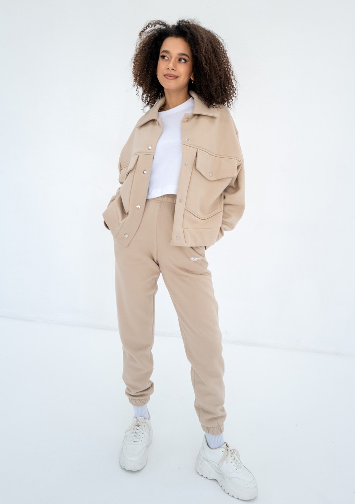 Tribe - Rozpinana bluza cargo Sand Beige