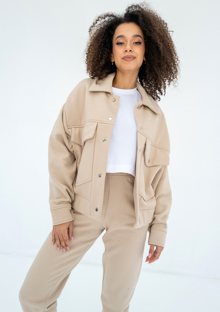 Tribe - Sand beige cargo sweatshirt