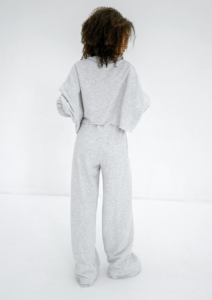 Shore Crop - Light melange crop oversize sweatshirt