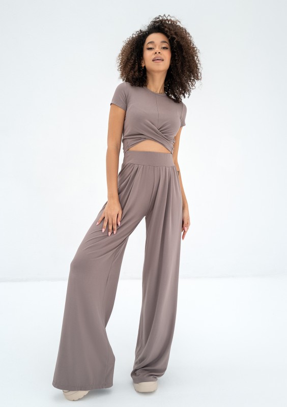 Nazza - Crossed latte beige top