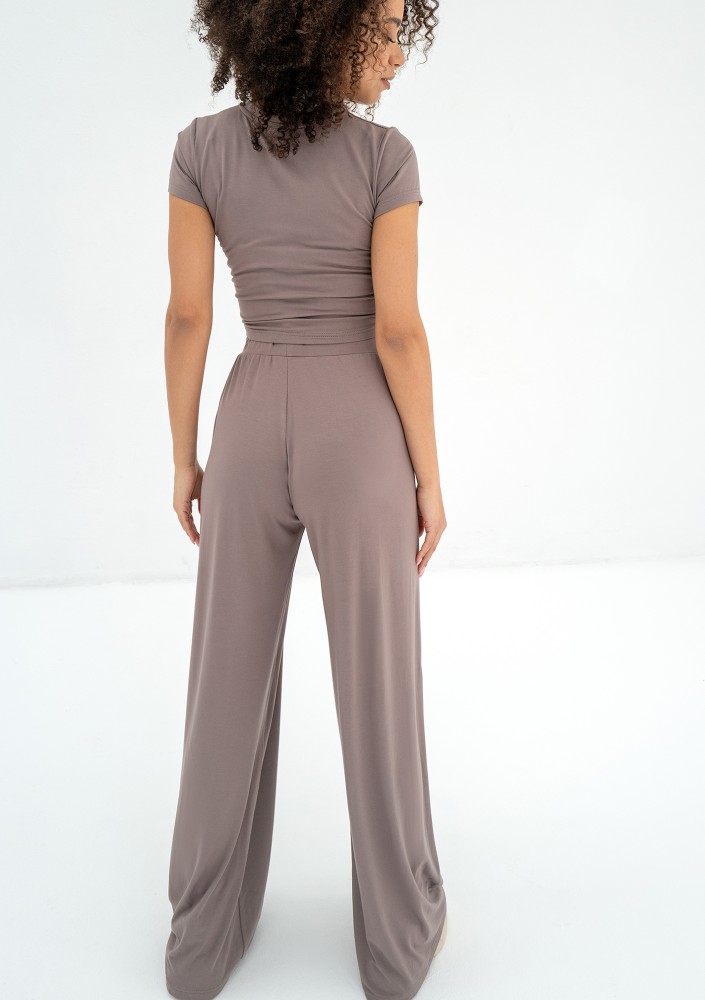 Nazza - Crossed latte beige top