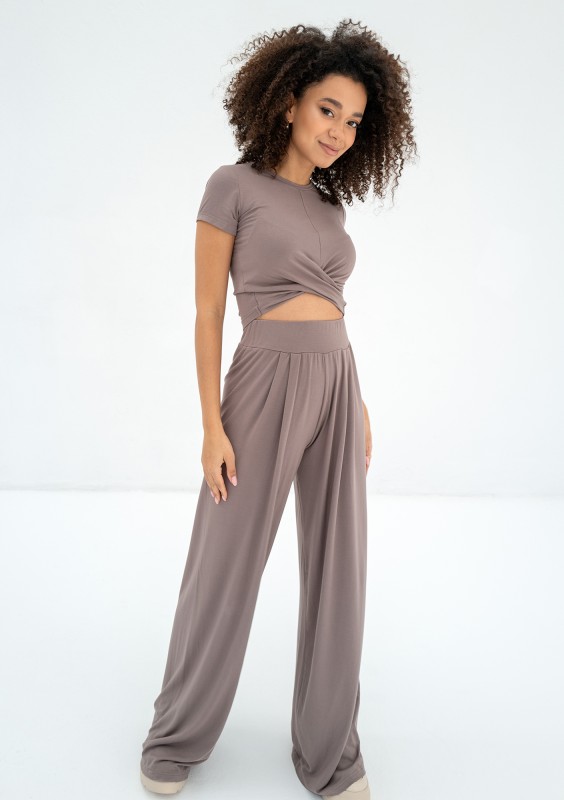 Nazza - Crossed latte beige top