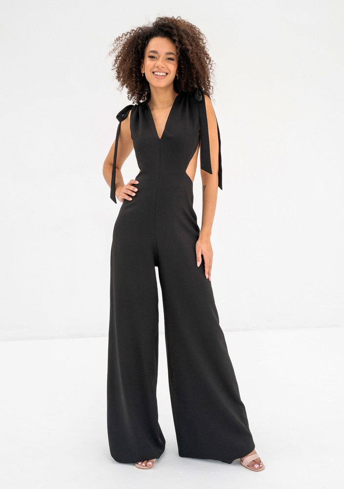 Lux - Black cutout back jumpsuit